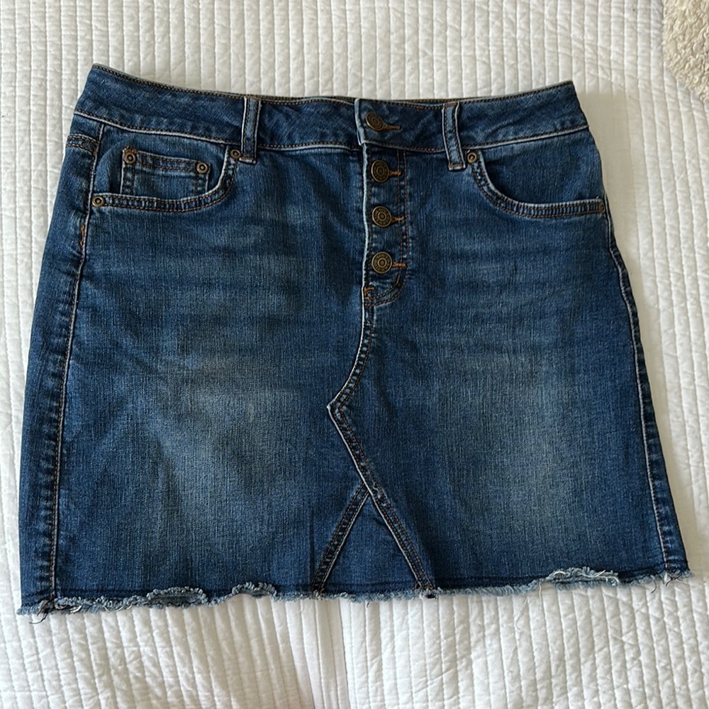Southern Tide Dark Blue Denim Mini Skirt